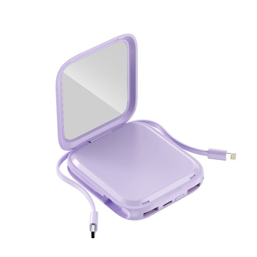 Tragbare Powerbank mit integriertem Spiegel und multifunktionalem Ladekabel Brehn
