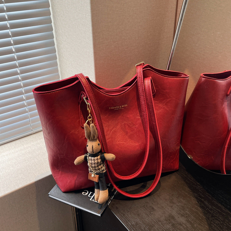 Elegante Leder Tragetasche Brehn
