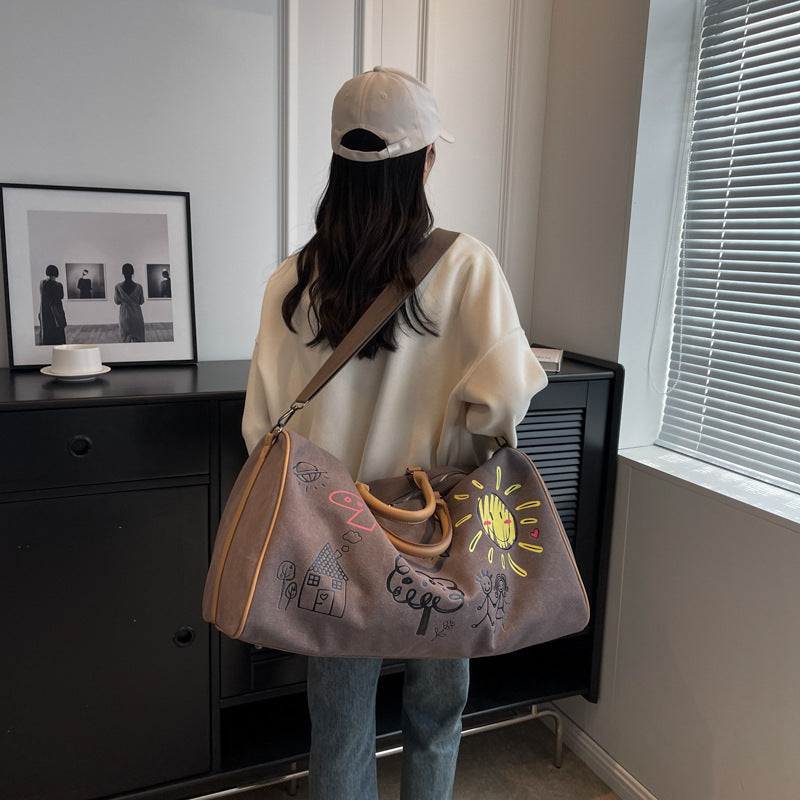 Spielerische Illustrierte Wochenend-Duffel-Tasche Brehn