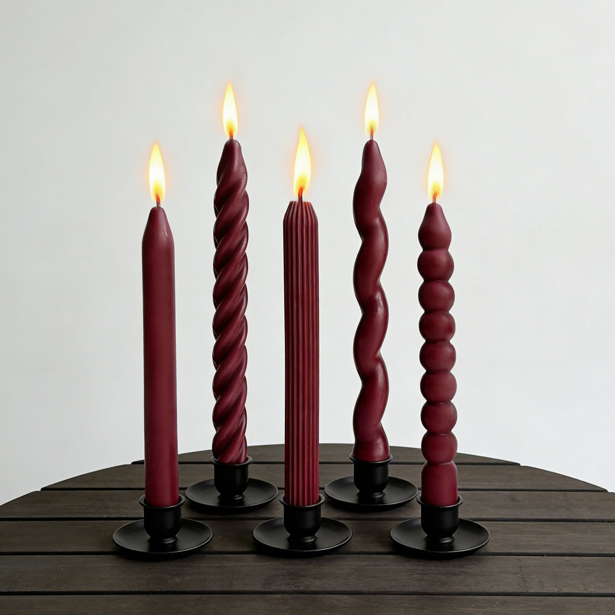 Verdrehte Säulenkerzen-Set