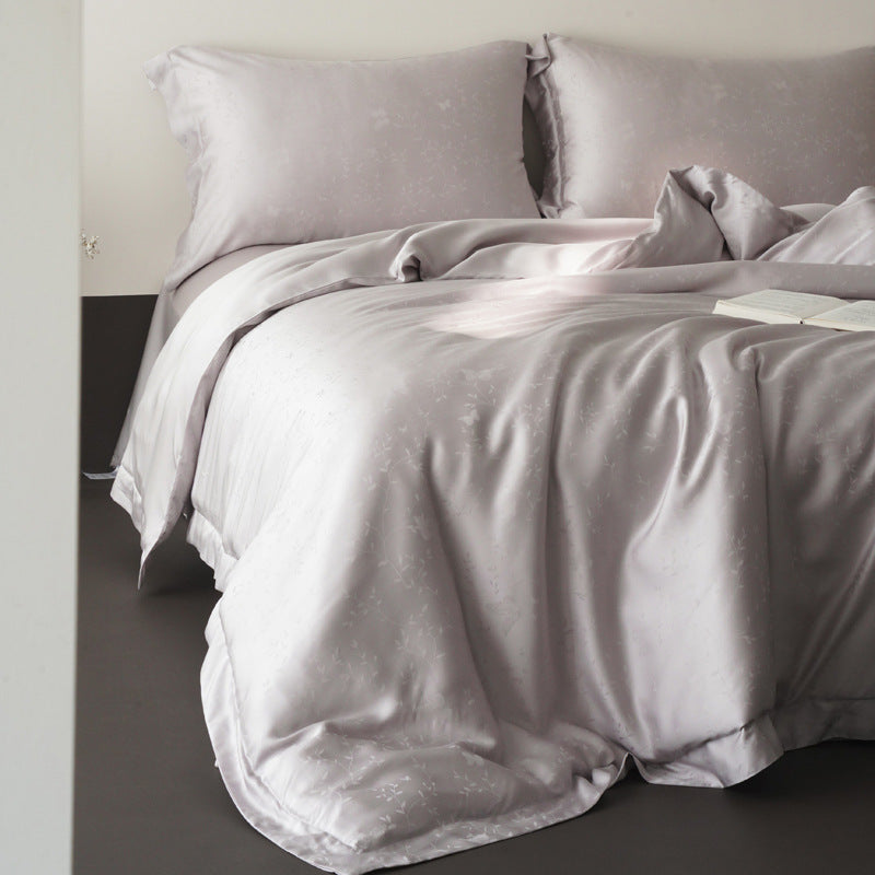 Hotel-Style Satin-Feel Bettbezug und Kissenbezug Set mit verdeckter Verschluss