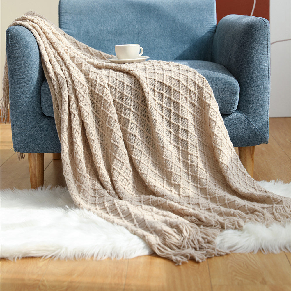 Kabelflecht-Fringe-Wurfdecke Brehn