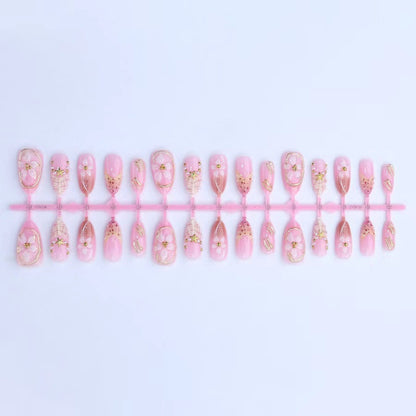 Verzierte Press-On-Nagelset
