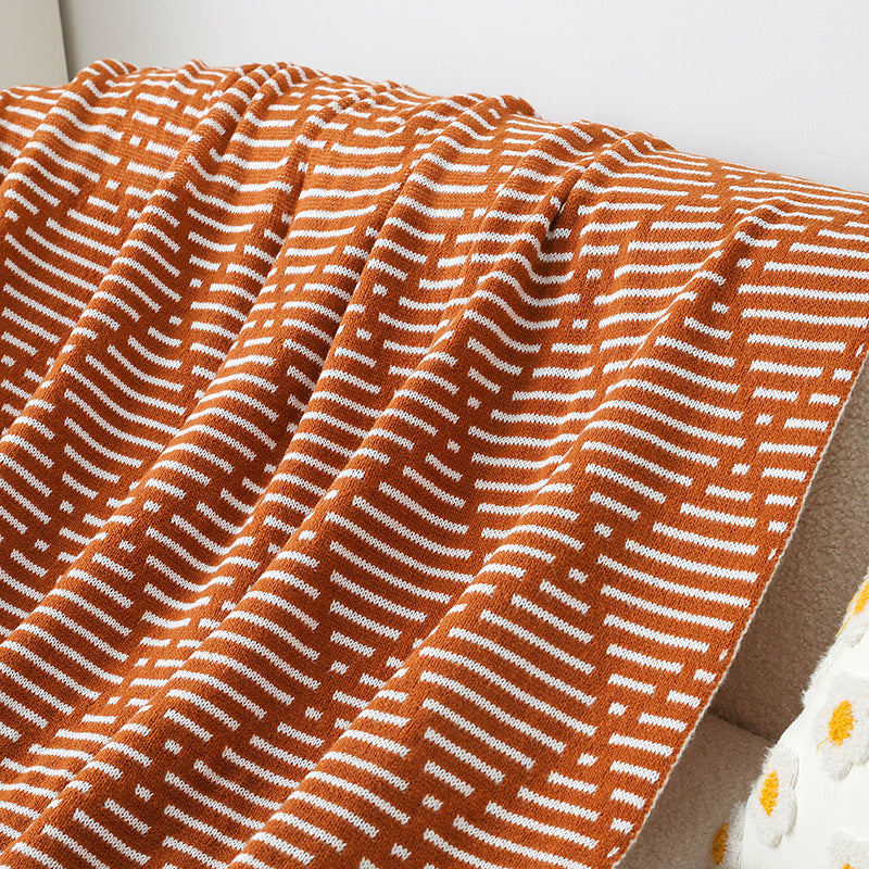 Damen Strickdecke mit geometrischem Muster Brehn