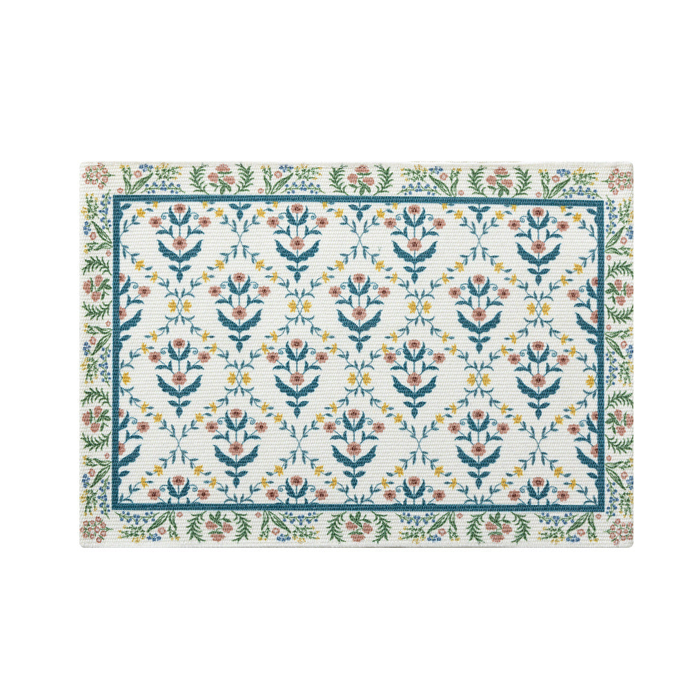 Floraler gewebter Badteppich mit Jacquard-Struktur, saugfähiger Baumwolloberfläche und rutschfester Unterseite Brehn