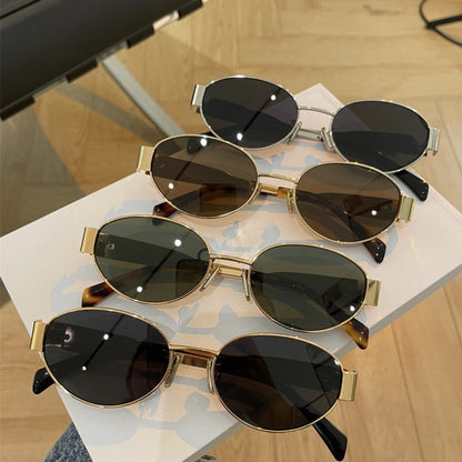 Damen exklusive ovalförmige Designer-Sonnenbrille Brehn