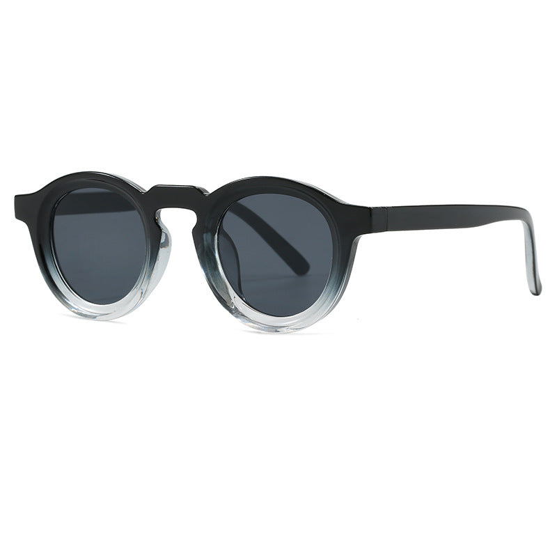 Damen modische runde Sonnenbrille mit transparentem Rahmen und UV-Schutz Brehn