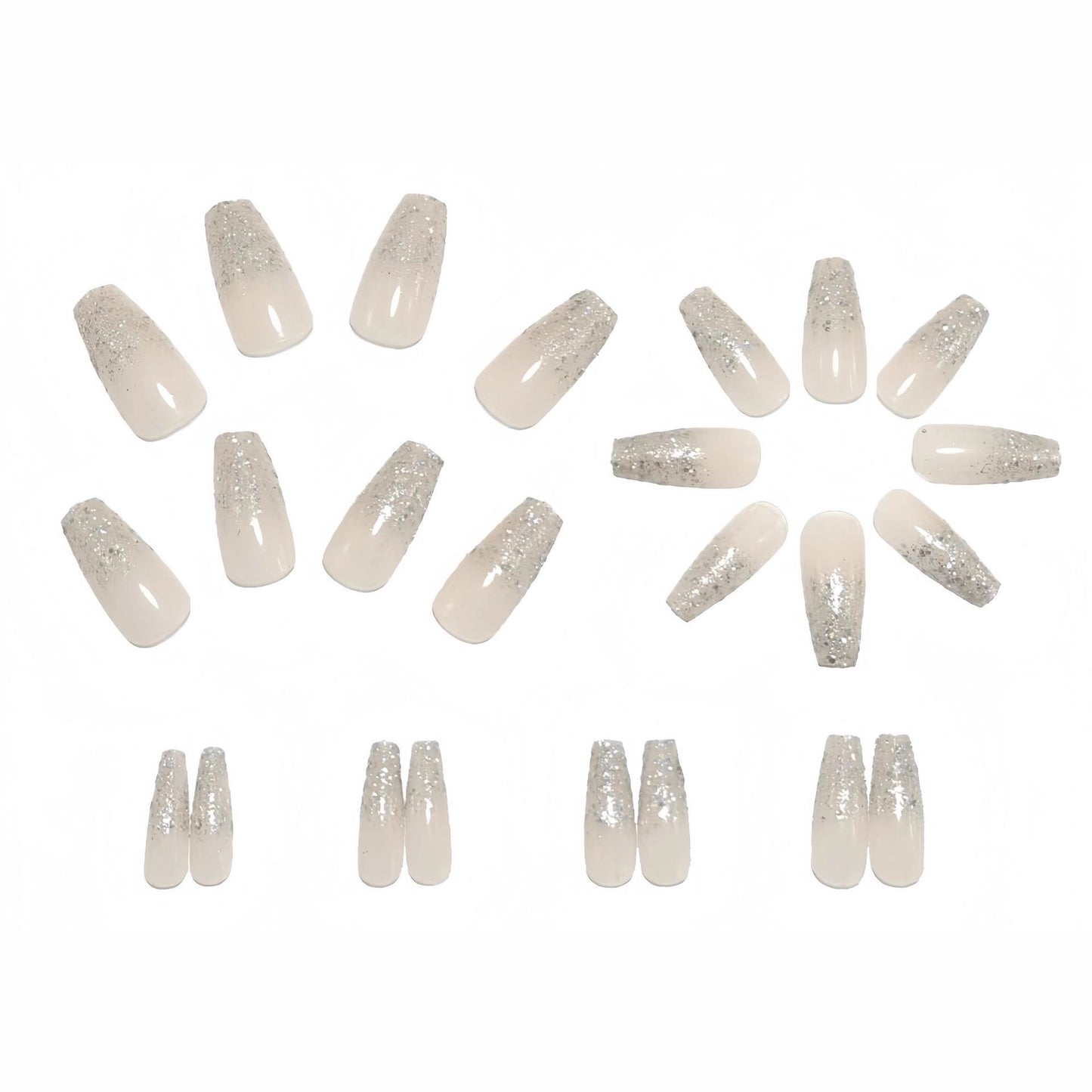 Kunstnägel mit Glitzer-French-Spitze Brehn