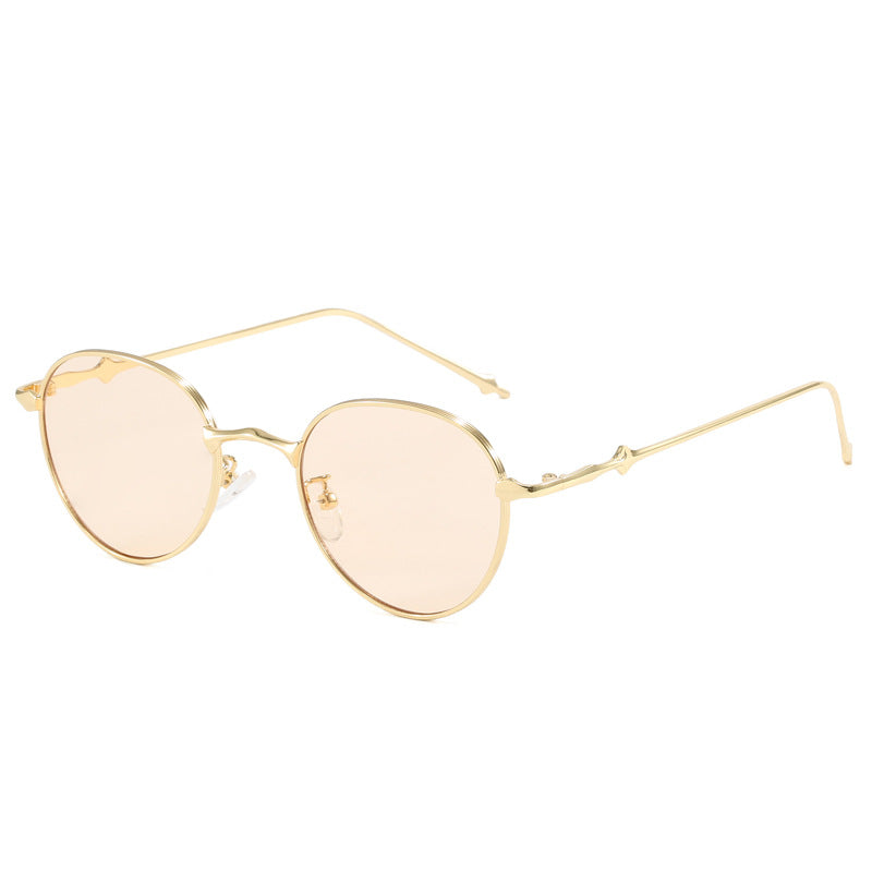 Damen elegante runde Sonnenbrille mit modischem Metallrahmen Brehn