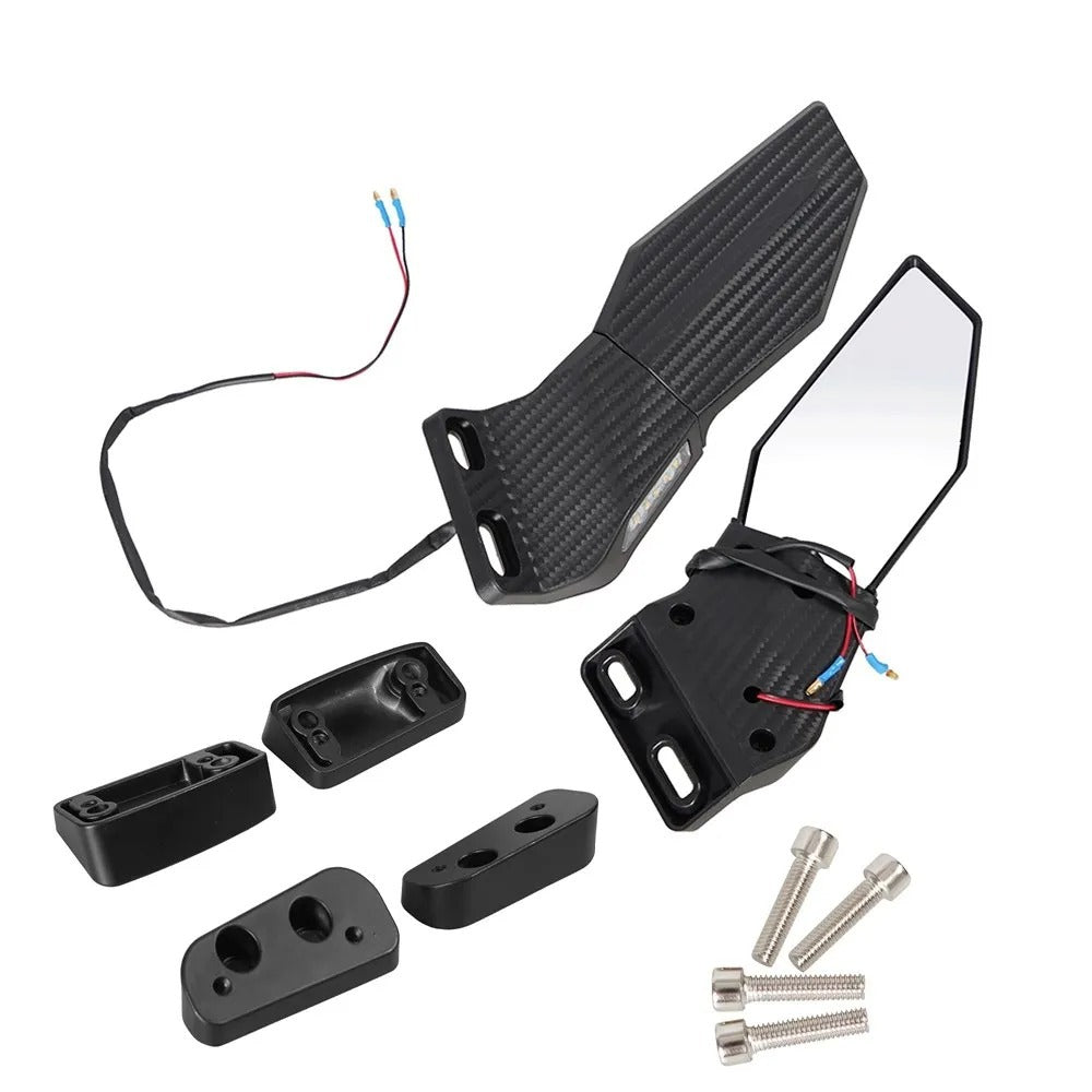 Motorrad Rückspiegelset mit Integriertem LED-Blinker Brehn