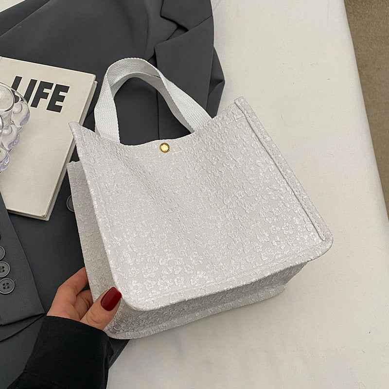Blumenmuster-Leinen-Tote-Bag