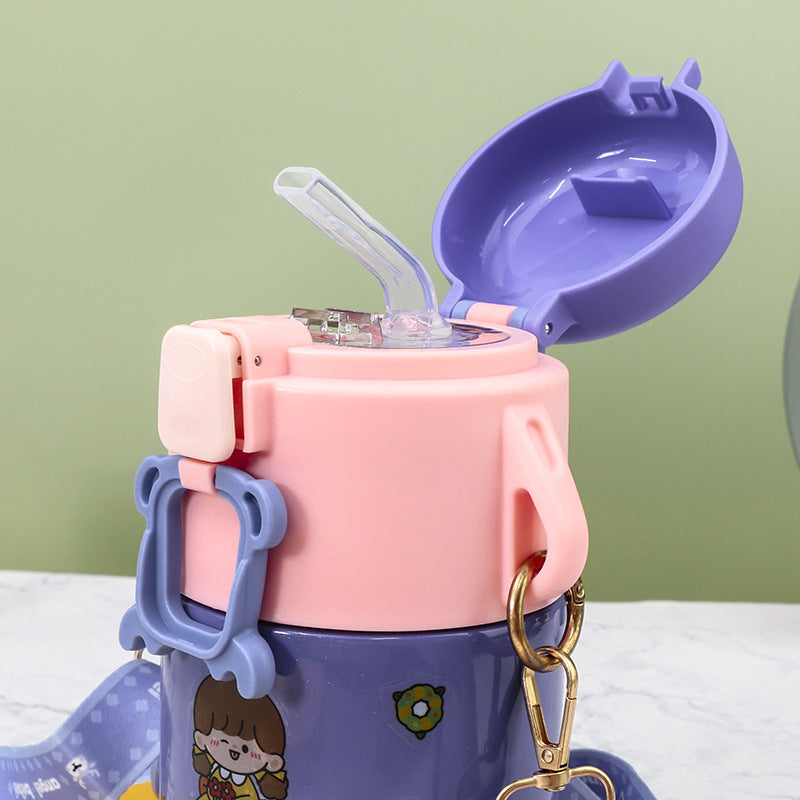 Damen Isolierte Trinkflasche mit mehreren Trageoptionen und fröhlichem Design Brehn