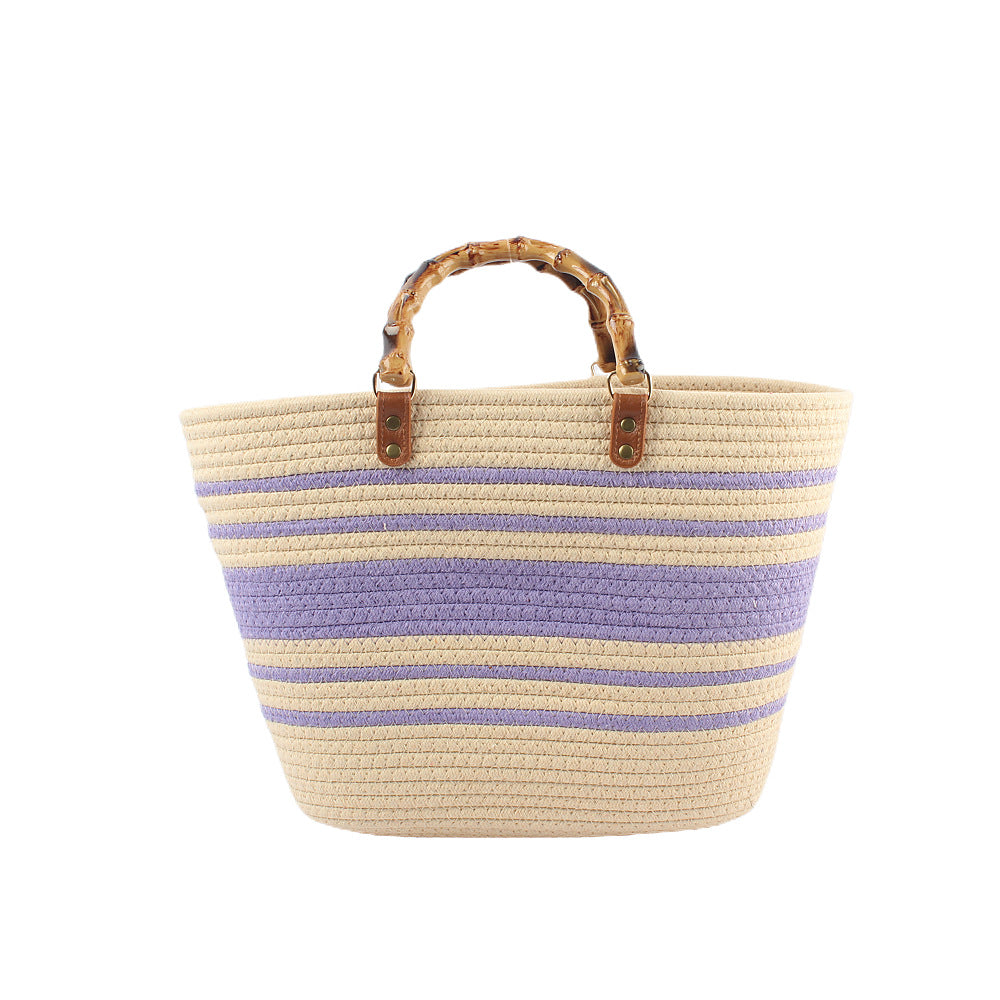 Stilvolle Strandtasche mit Bambusgriffen Brehn