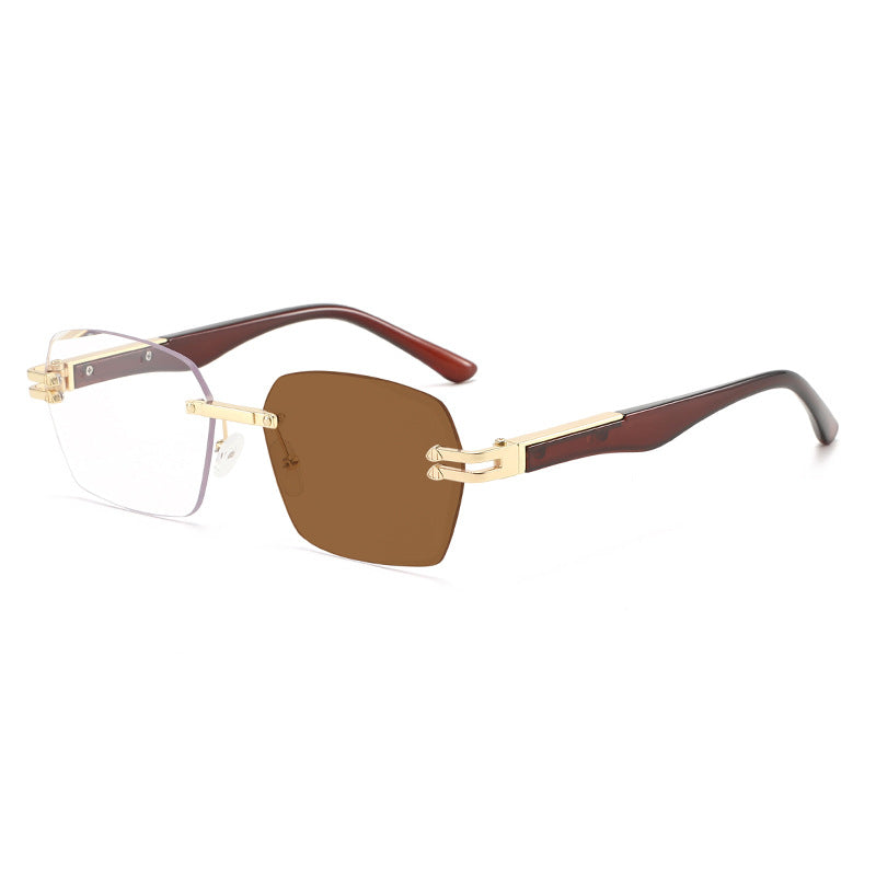 Herren elegante quadratische Sonnenbrille mit Holzarmen Brehn