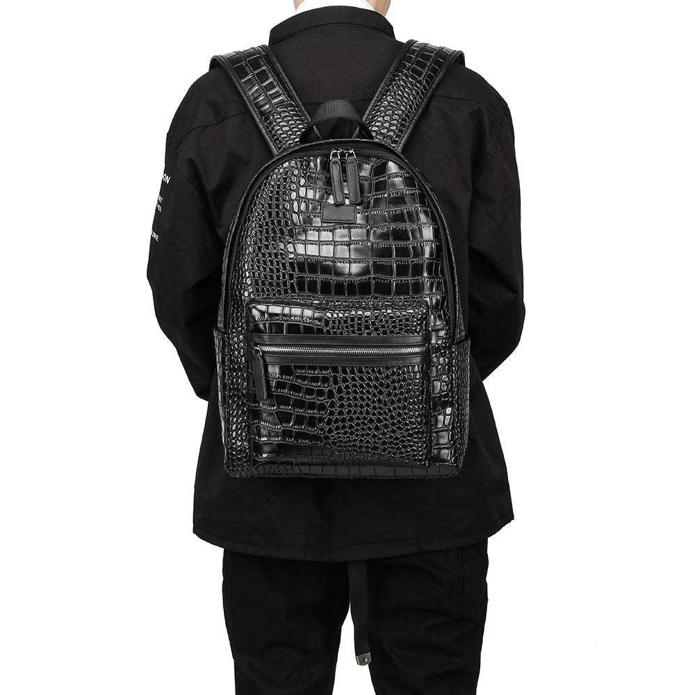 Eleganter Rucksack Im Krokodil-Look Brehn