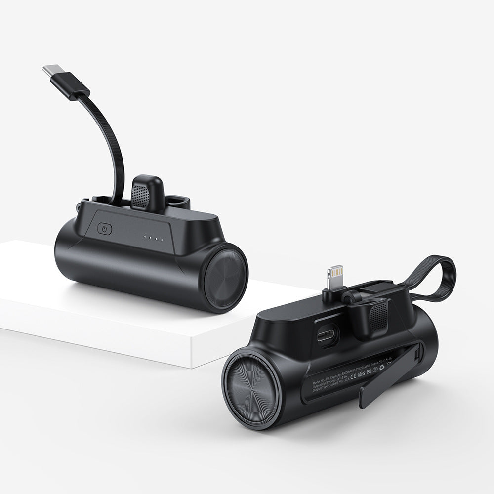 Mini Powerbank mit Integriertem Ladekabel Brehn