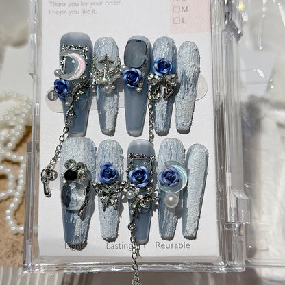 Elegantes dekoratives Press-On-Nagelkunstset