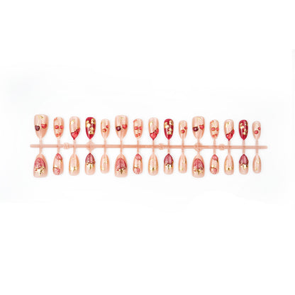 Kirsch-Themen Künstlerisch Press-On Nail Set Brehn