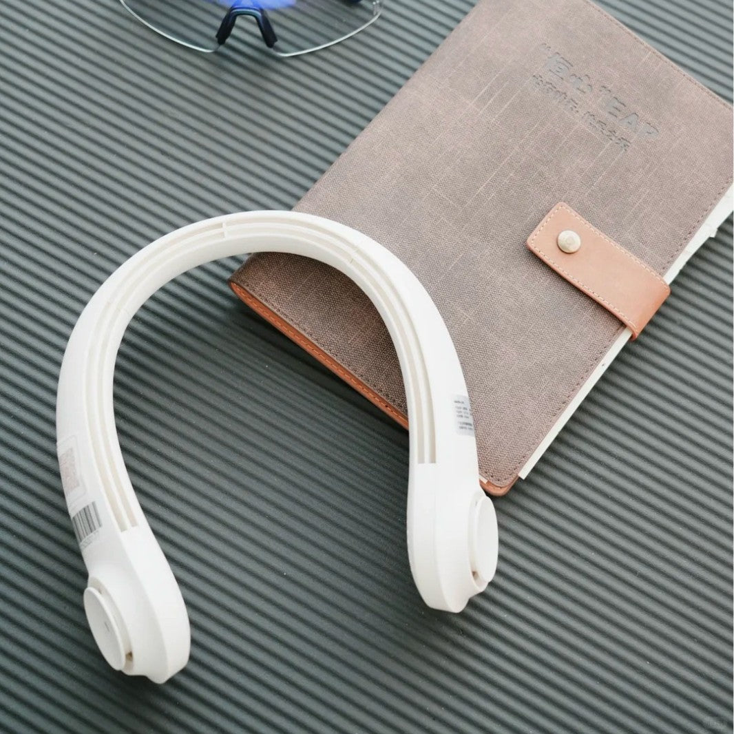 Unisex nan ergonomischer Nackenventilator bladlos mit wiederaufladbarem Akku leisem Motor und verstellbarem Luftstrom Brehn
