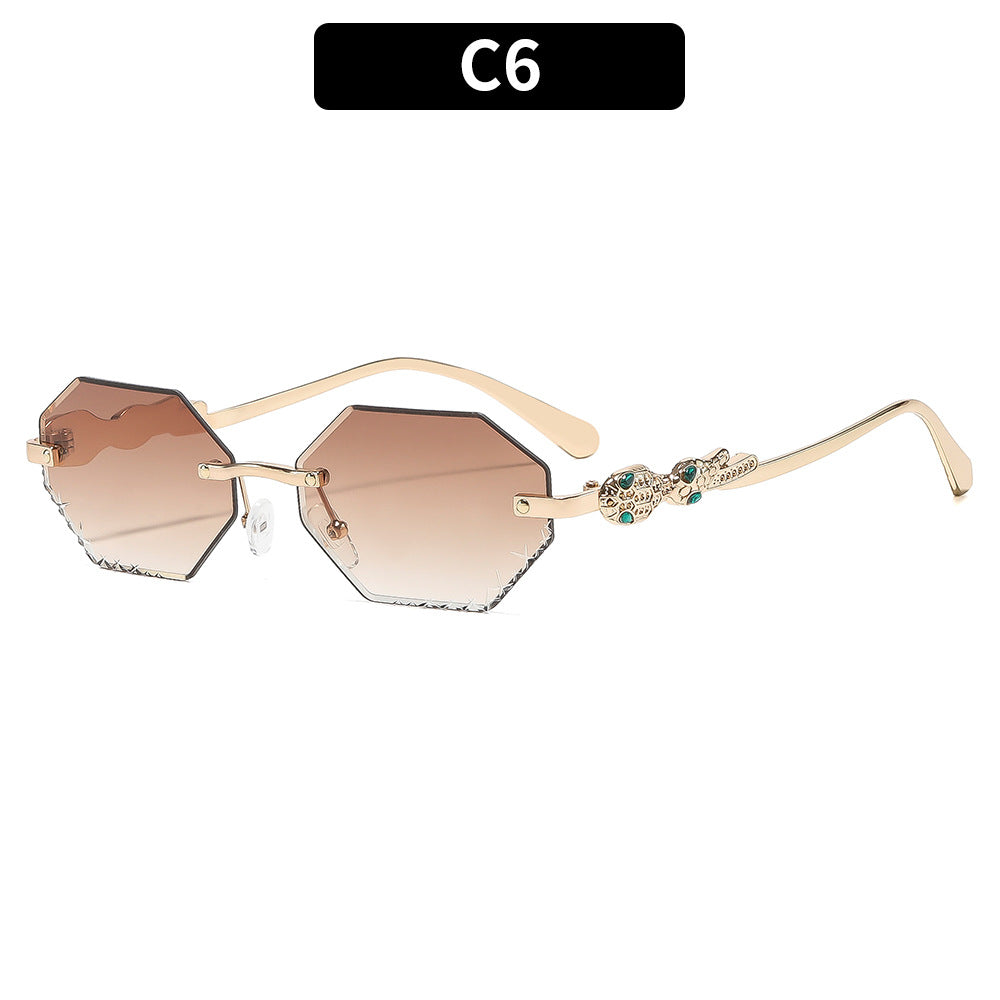 Verzierte oktagonale Rahmen-Sonnenbrille