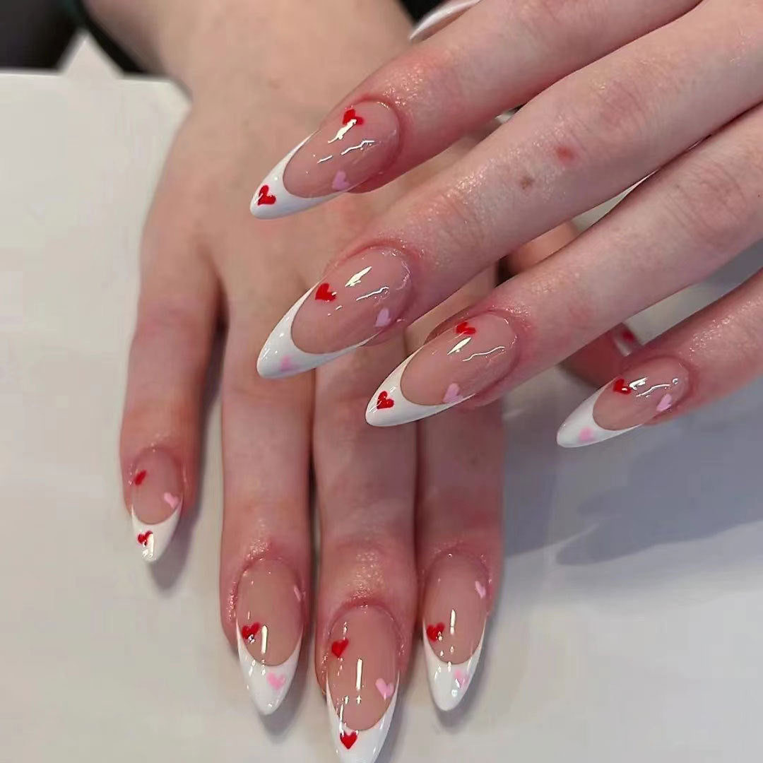 Herz-Akzent Stiletto Press-On Nägel Brehn