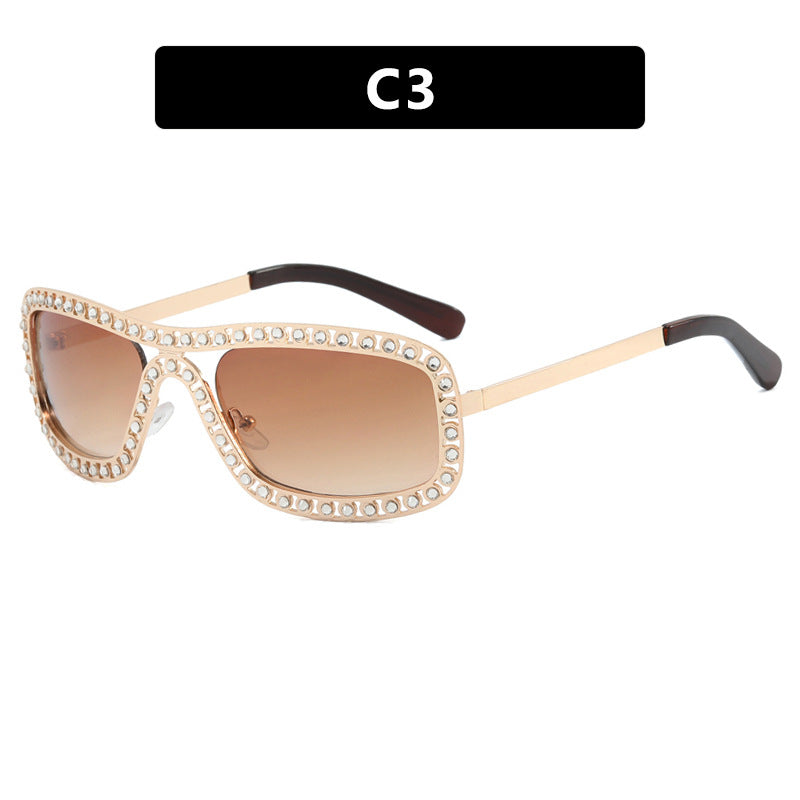 Damen modische Sonnenbrille mit funkelndem Rahmen Brehn
