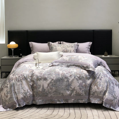 Luxuriöses Baumwollsatin-Bettwäsche-Set mit Tier-Toile-Motiv und Satinkante