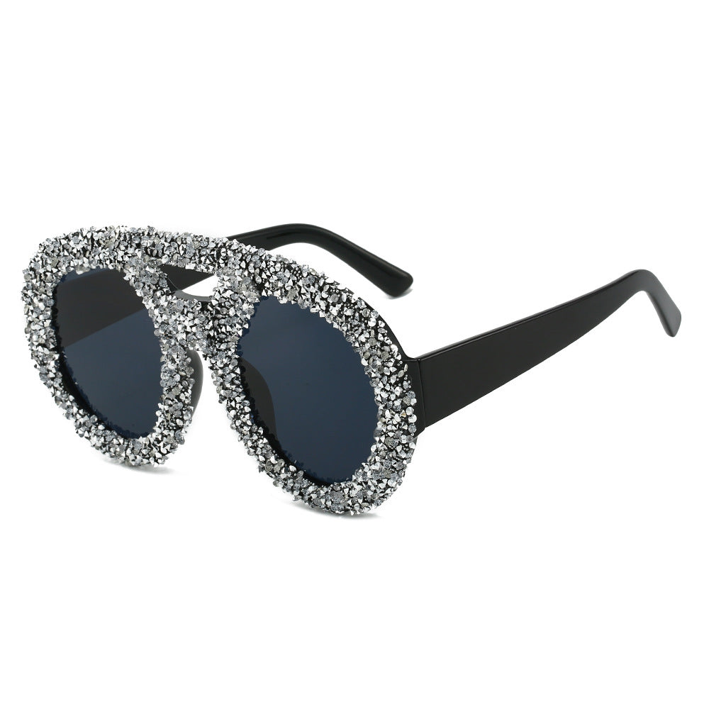 Damen modische Sonnenbrille mit glamourösem Strassrahmen Brehn