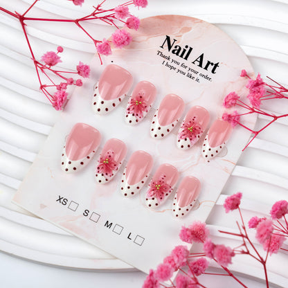 Künstlerisches Floral Press-On Nagelset Brehn