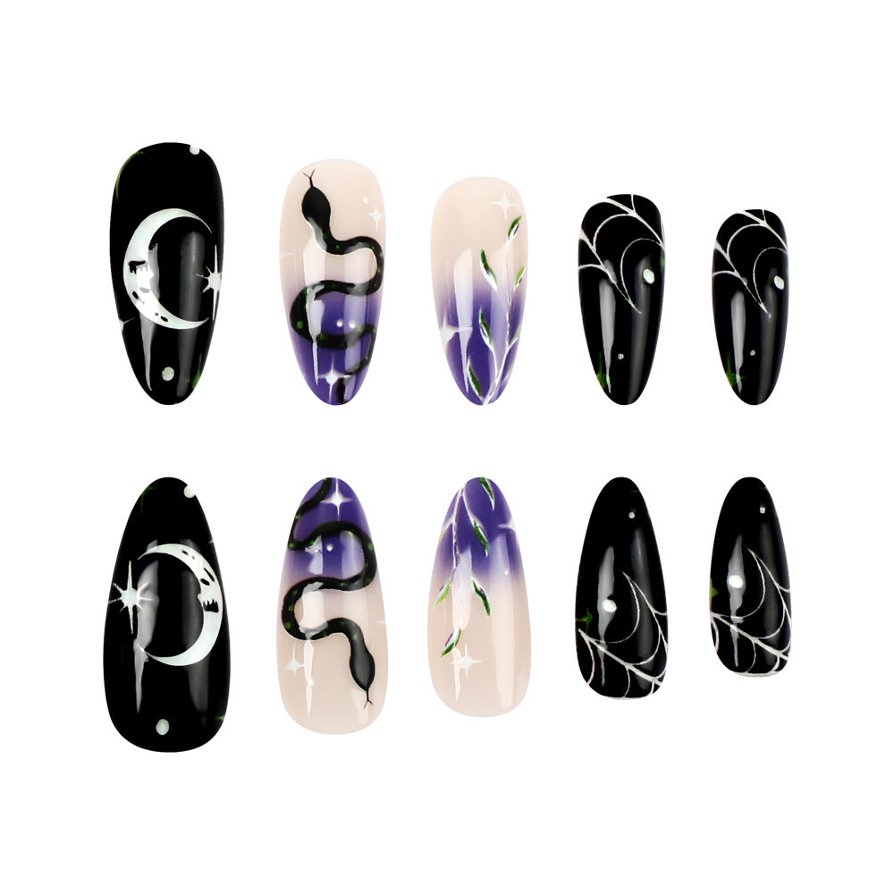 Künstlerisches Halloween-Themen Press-On-Nagelkunst-Set Brehn