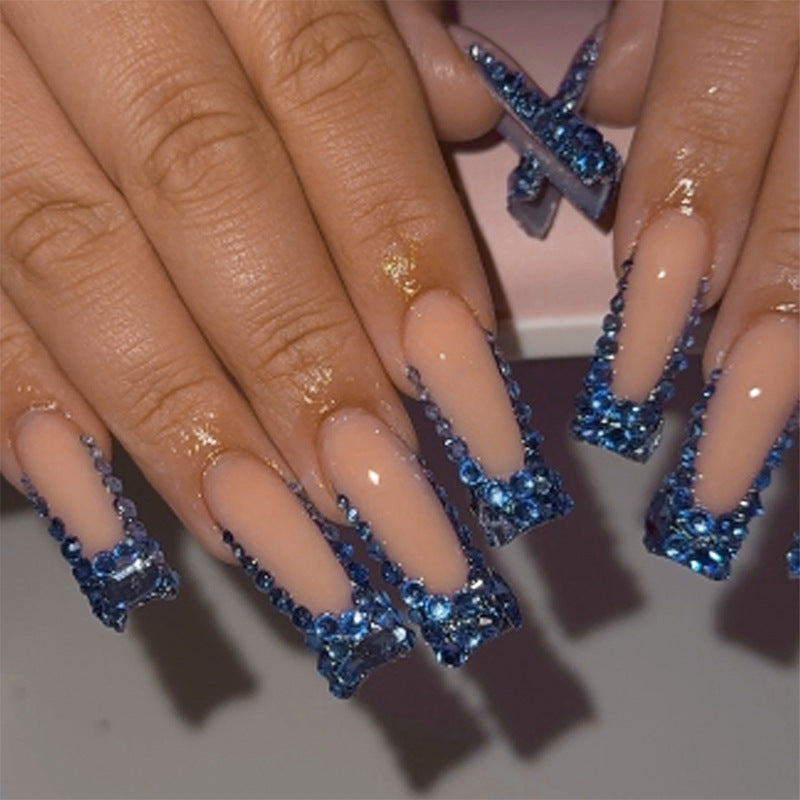 Designer Press-On Nagelset mit Strass-Akzenten Brehn