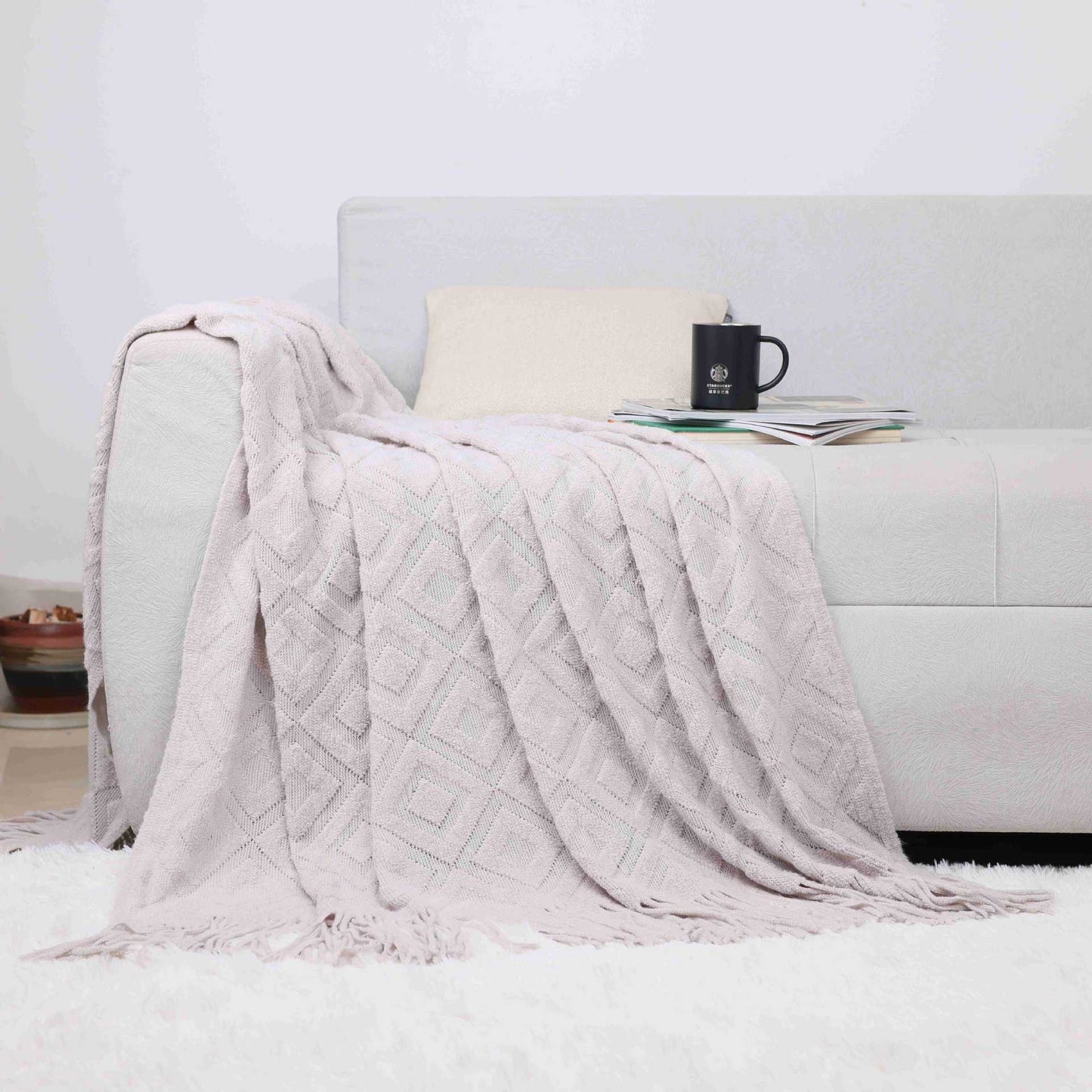 Gemütliche Strickdecke Brehn