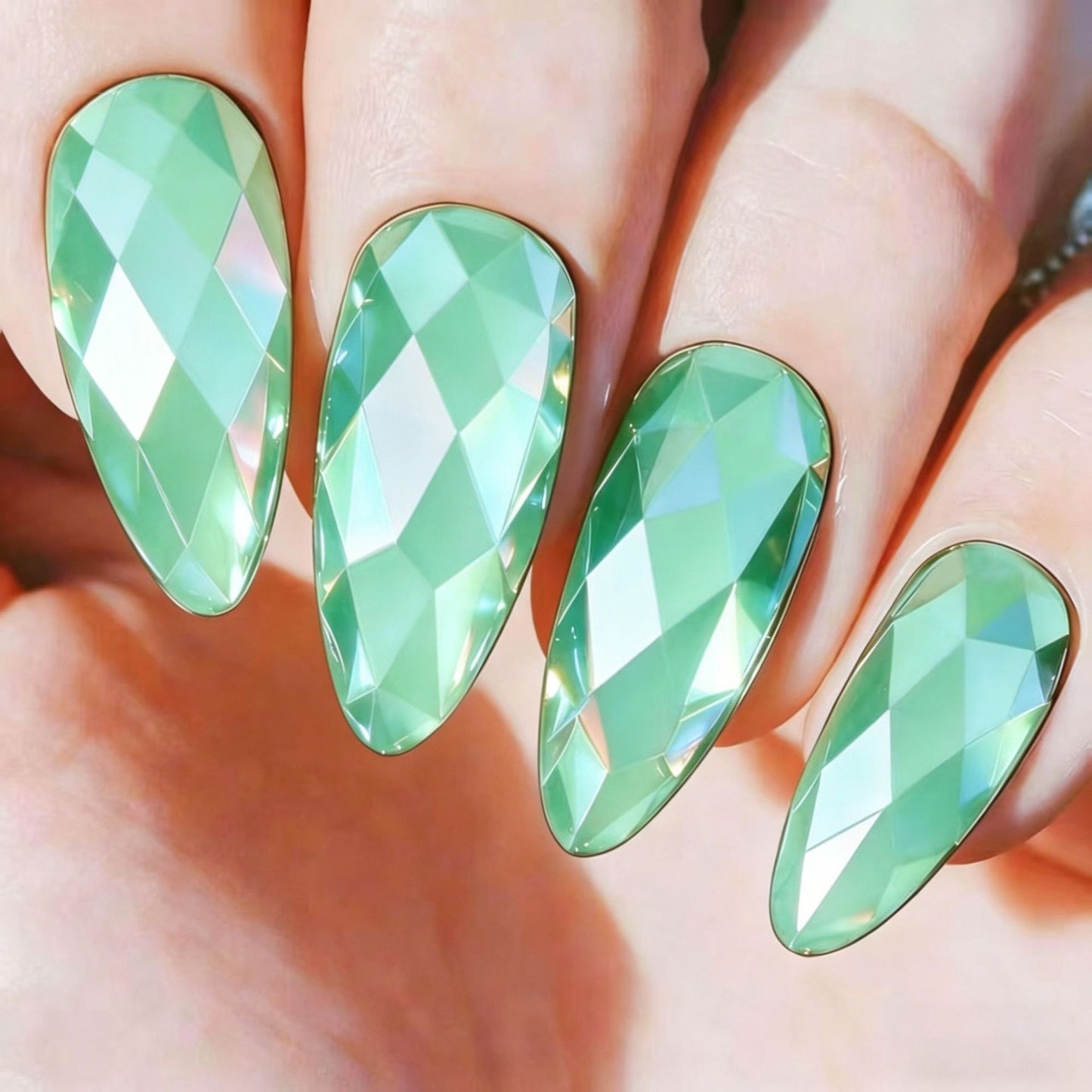 Kunstnägel mit Facettiertem Glitzerdesign Brehn
