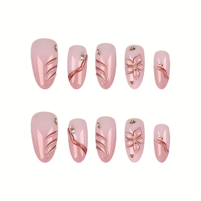 Dekorative florale Press-On Nagelkunst