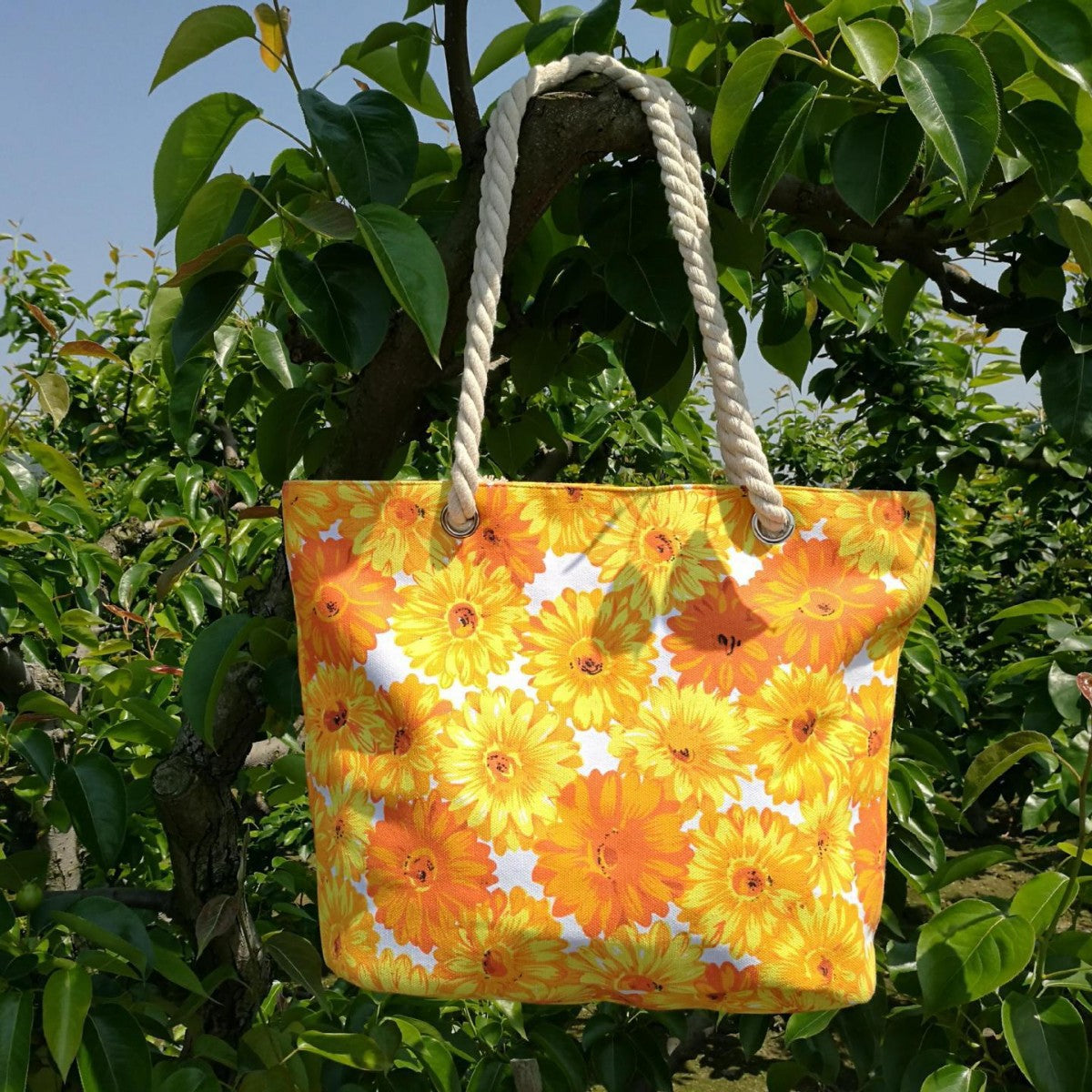 Große Blütenmuster Strandtasche Brehn