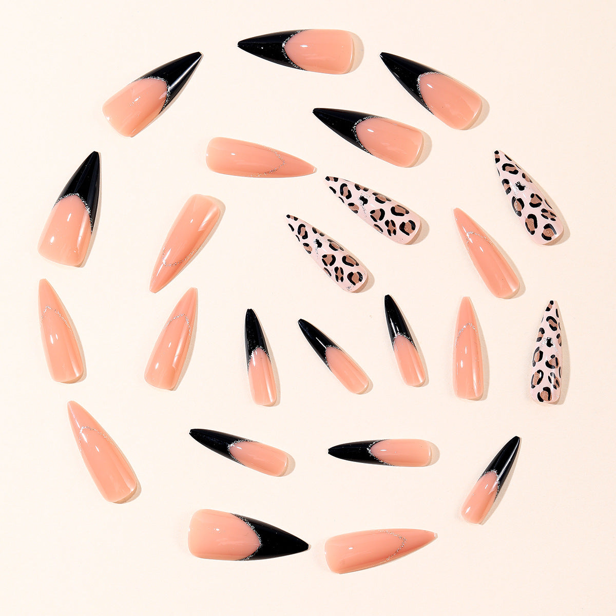 Elegant Leopard Print Stiletto Nagel Kunst Erweiterungen Brehn