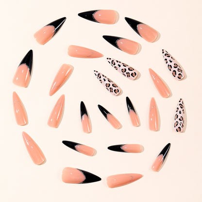 Elegant Leopard Print Stiletto Nagel Kunst Erweiterungen Brehn