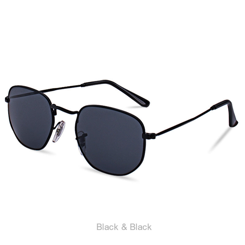 Damen modische geometrische Sonnenbrille mit robustem Metallrahmen Brehn