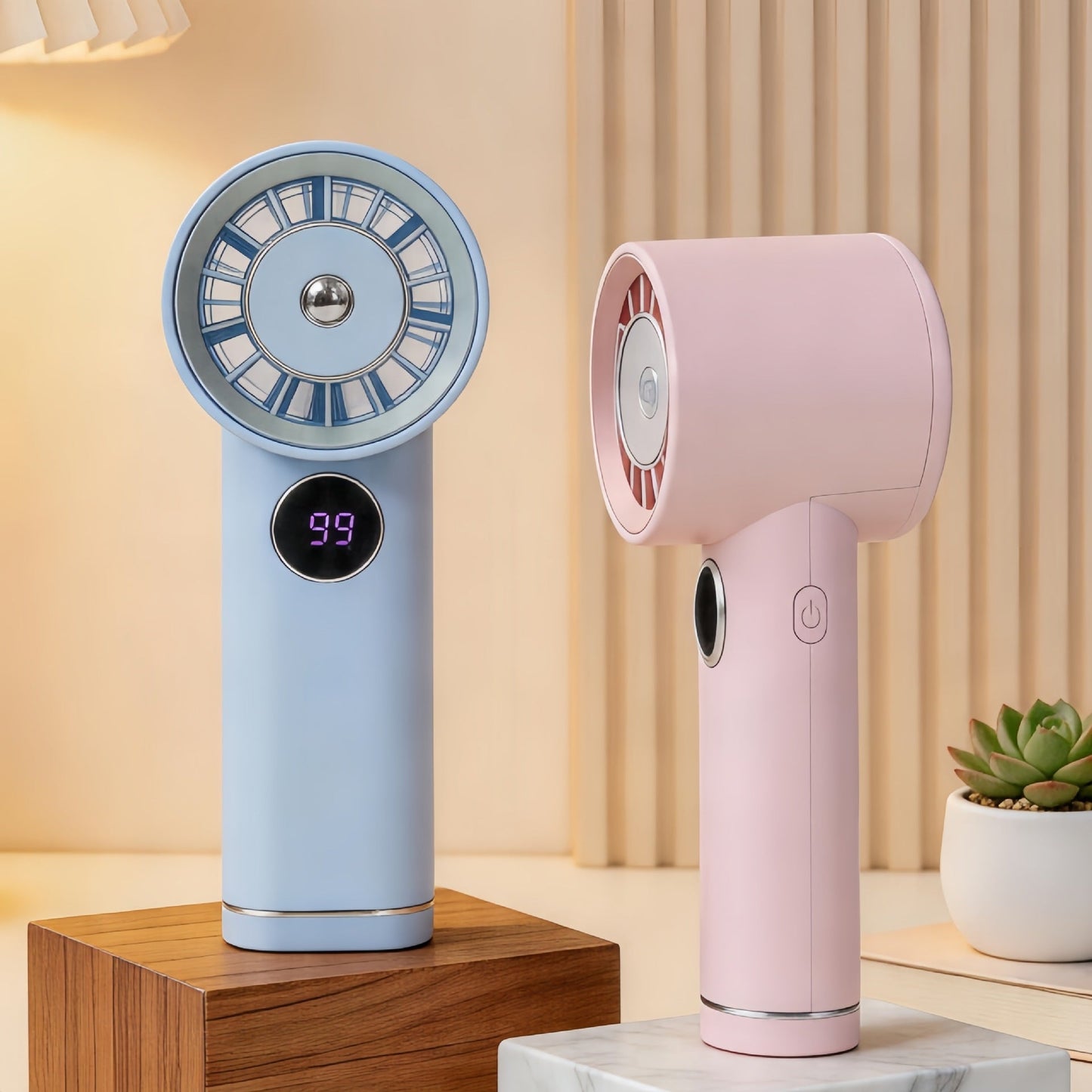 Frauen Tragbarer Mini Ventilator mit Digitalanzeige Brehn