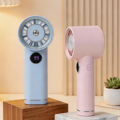 Damen Tragbarer Mini-Handventilator mit digitaler Temperaturanzeige Brehn