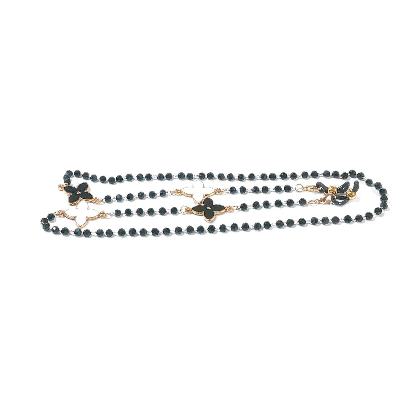 Elegante Perlenkette mit Blütenanhängern Brehn