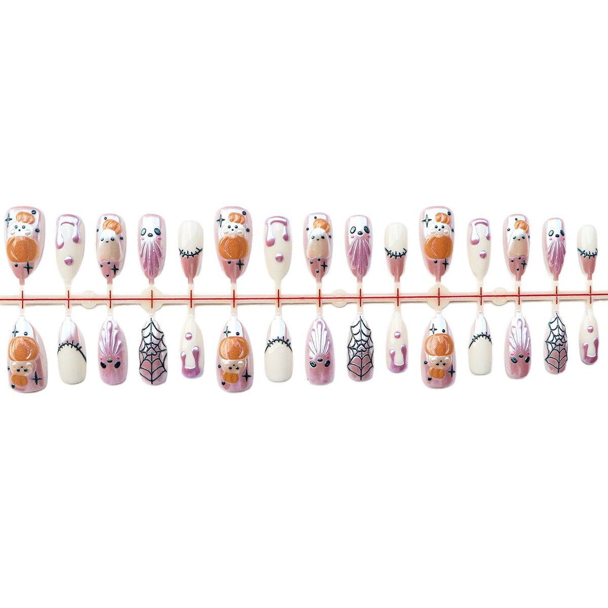 Verspielt Halloween-Themen Press-On Nagelkunst Set