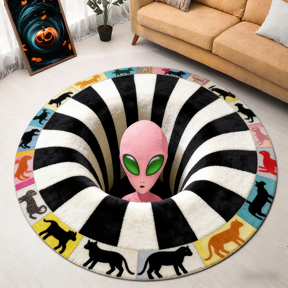 Alien-Themen 3D Illusions-Teppich