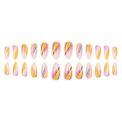 Artistische Ombre Swirl Press-On Nägel Brehn