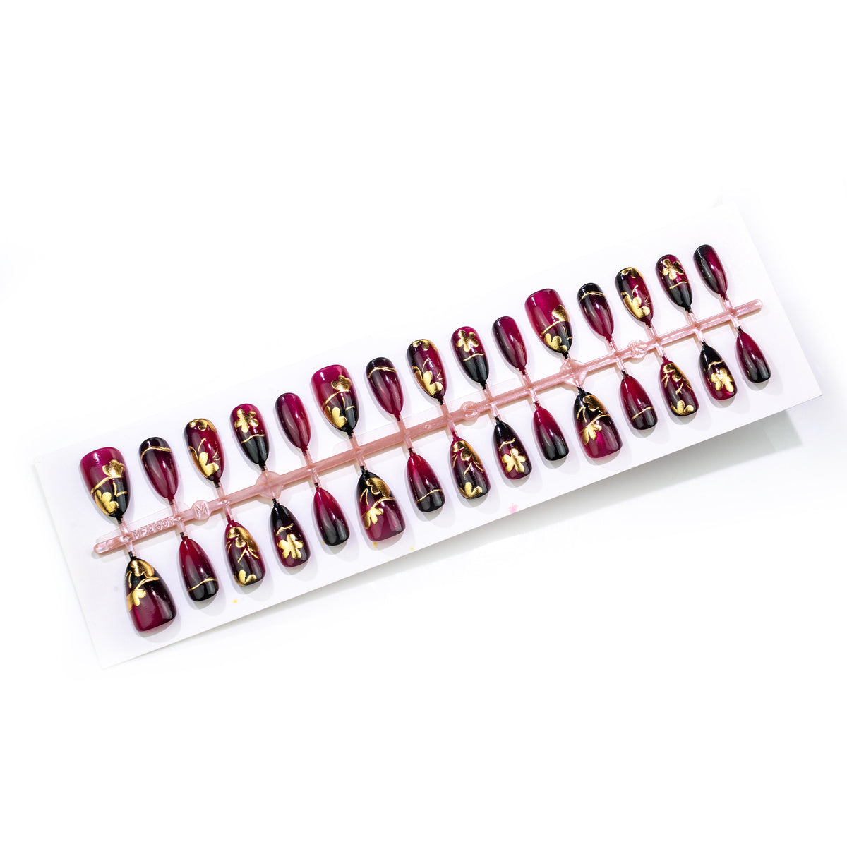 Blumen- und glänzendes Press-On-Nagelkunst-Set Brehn