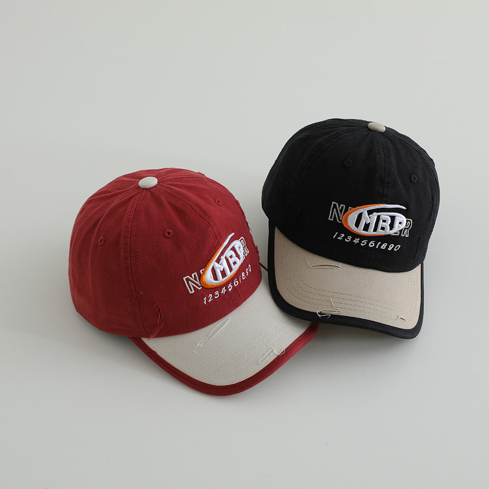 Herren Distressed Baumwolle Logo Baseballcap Brehn
