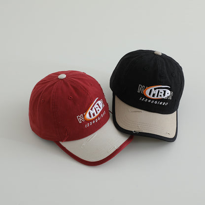 Herren Distressed Baumwolle Logo Baseballcap Brehn