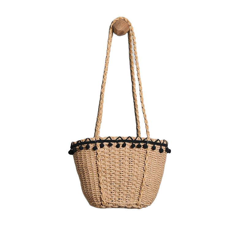 Feine Strandtasche mit Pompons Brehn