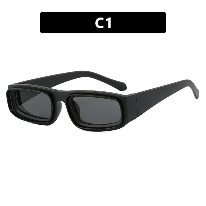 Damen trendige rechteckige Sonnenbrille mit elegantem Farbenspiel Brehn