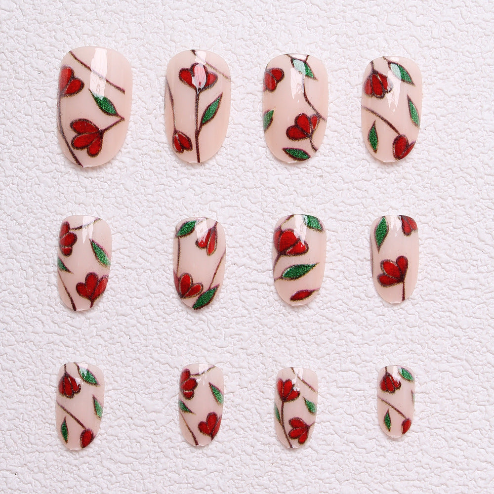 Blumen-Design Press-On Nägel Brehn